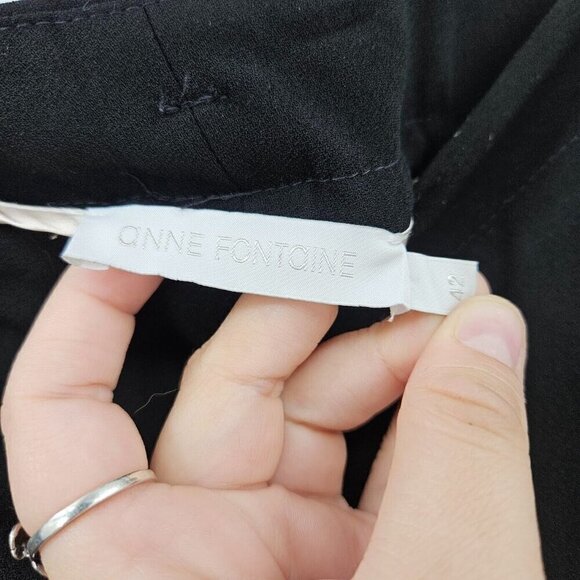 Anne Fontaine Argan Pants Black Maxi Trousers Fluid Crepe Women’s Size 42 US 10 - Picture 6 of 12